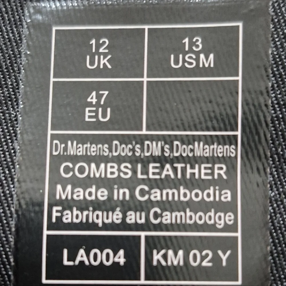 DR.MARTENS COMBS Leather Casual Boots 8 Eyelet Men's Size 13 - Picture 12 of 13